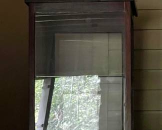 ANTIQUE WOOD AND GLASS DISPLAY