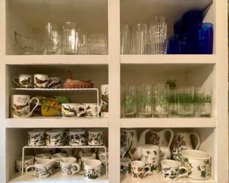 VINTAGE PORTMEIRION BOTANIC GARDEN DISHWARE, VINTAGE GLASSWARE