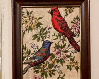FRAMED BIRD TAPESTRY