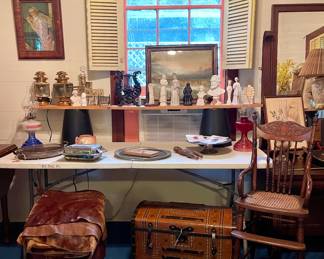 ANTIQUE HIGH CHAIR, TRUNK