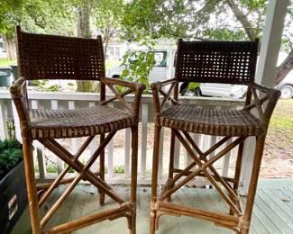 BAR HEIGHT BAMBOO CHAIRS