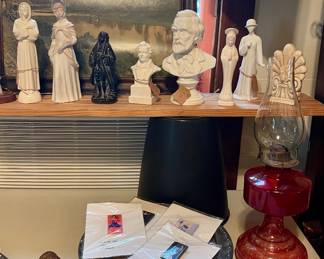 FIGURINES, OIL LAMP