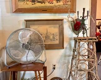 ACCENT TABLE, FRAMED ART