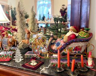 JIM SHORE SANTA SLEIGH AND REINDEER