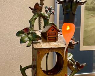 WATERBURY CAST IRON CLOCK/LIGHT…MISSING THE CLOCK PART