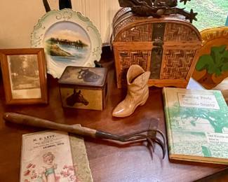 ANTIQUE HAND CULTIVATOR, FLAMING FEUDS OF COLORADO COUNTY BOOK