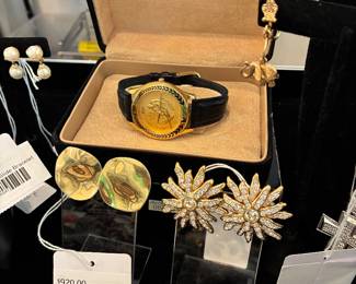 14k Wavy Disc Earrings, Seiko Watch