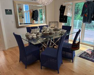 Blue Woven Chairs