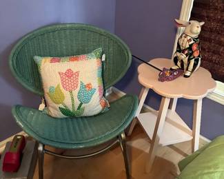 Accent Chair, White Side Table