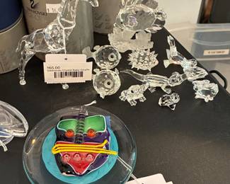 James Wilbat Abstract Paperweight, Swarovski Crystal Baby Giraffe