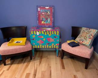 Accent Chairs, Painted Trays