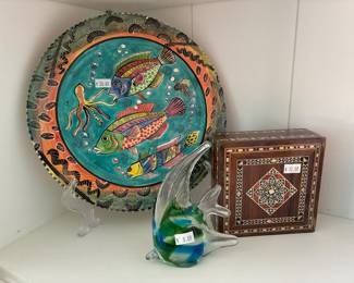 Fish Painted Plate, Fish Paperweight