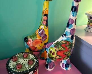 Hand - Painted Giraffes