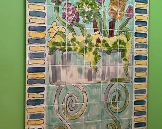 Hand Painted Tile Mirror