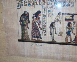 Hand-Painted Egyptian Papyrus Painting