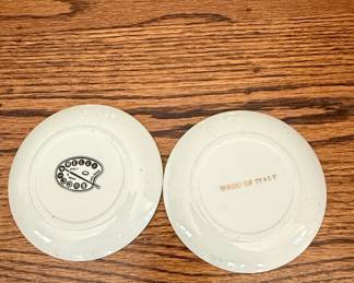Set of 2 Italian Ceramic Coasters with Military Figures