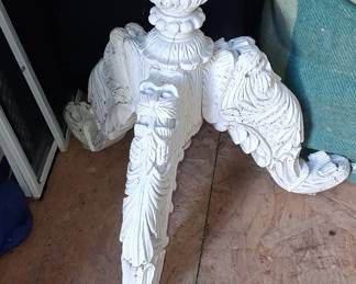 Anglo-Indian Carved Wood Pedestal Side Table