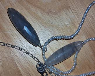 Dowsing Pendulum Necklace with Faceted Pendants