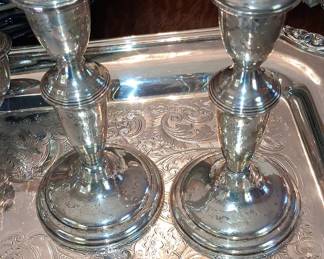 Weighted Sterling Silver Candlesticks by Cambridge Silversmiths
