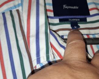 Façonnable Classique Short Sleeve Striped Button-Down Shirt