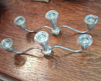 Pair of Sterling Silver Weighted Candelabra