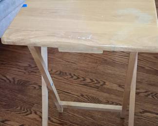 Mainstays Rubberwood Folding TV Tray Table, Natural (Set of 2)