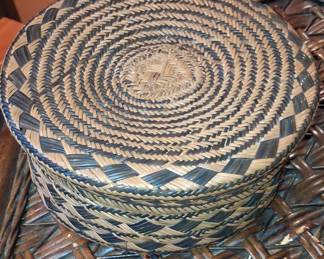 Vintage Zulu Woven Lidded Basket