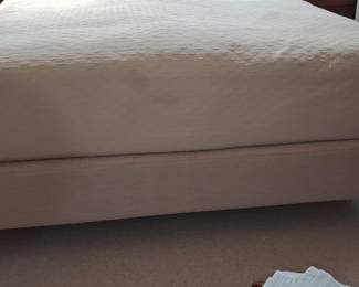 Upholstered Platform Bed Frame with Arched Headboard and Nailhead Trim