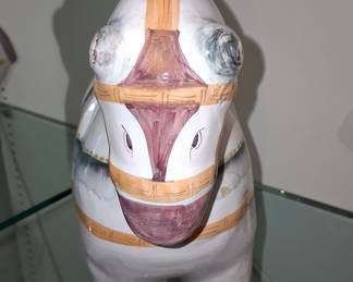 Portuguese Ceramic Horse Figurine - Caldas da Rainha Style