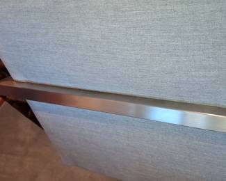 Modern Accent Chair with Stainless Steel Frame and Textured Gray Upholstery