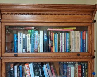 Oak Barrister Bookcase with Beveled Glass