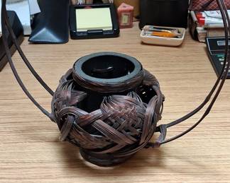 Antique Japanese Ikebana Bamboo Basket (Hanakago)
