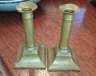 Pair of Brass Push-Up Candlesticks