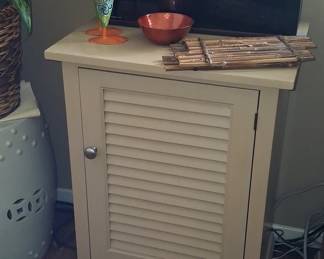 Olympia White Louvered Single Door Cabinet