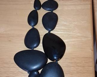 Chunky Black Tagua Nut Necklace