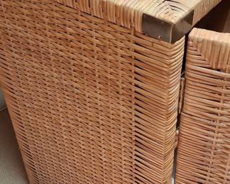 Vintage Wicker Rattan Two-Door Cabinet