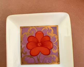 Set of Four Decorative Porcelain Trays