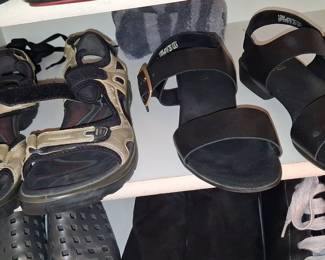 ECCO Yucatan Sport Sandals and Black Wedge Sandals