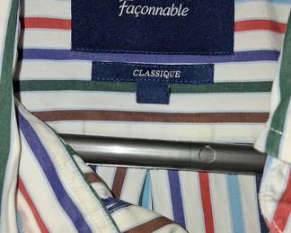 Façonnable Classique Short Sleeve Striped Button-Down Shirt
