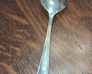 Sterling Silver Serving Spoon with Floral Engraving