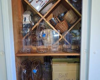 Assorted Glassware, OXO Good Grips Product, and Ball Jars