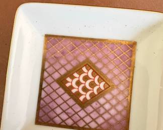 Set of Four Decorative Porcelain Trays