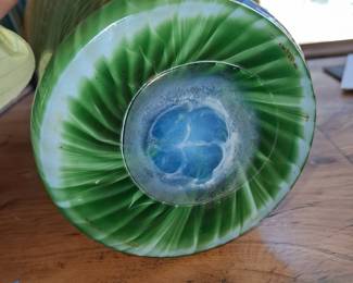Pulled Feather Art Glass Vase