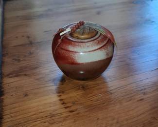 Studio Pottery Lidded Jar with Decorative Embellishments