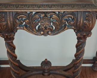 Renaissance Revival Carved Walnut Console Table