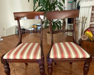 Antique English Regency Mahogany Dining Chairs (Pair)