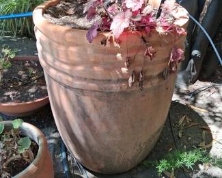 Large Terracotta Planter Pot with Decorative Banding