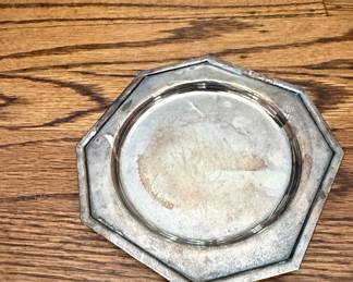 Octagonal Silver-Plated Tray or Charger