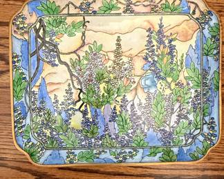 Art Nouveau Floral Tray