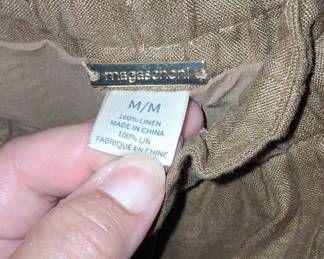 Magaschoni 100% Linen Cargo Pants